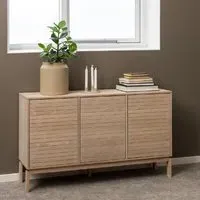 Lacey 3-Door Storage Cabinet - White, Oak