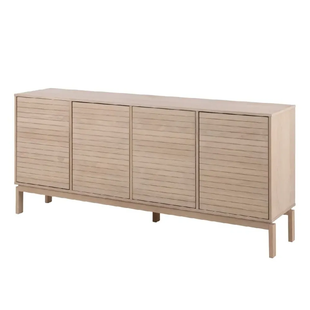 Lacey 4-Door Storage Cabinet - White, Oak