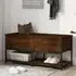 Lacey Large Storage Bench with Shoe Shelf - Brown Oak