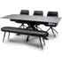 Lacole Extending Dining Table with 6 Aara Chairs 1 Bench - Grey