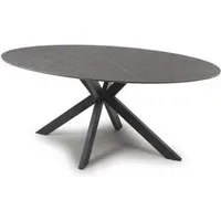 Lacole Oval Dining Table - Grey, Sintered Stone