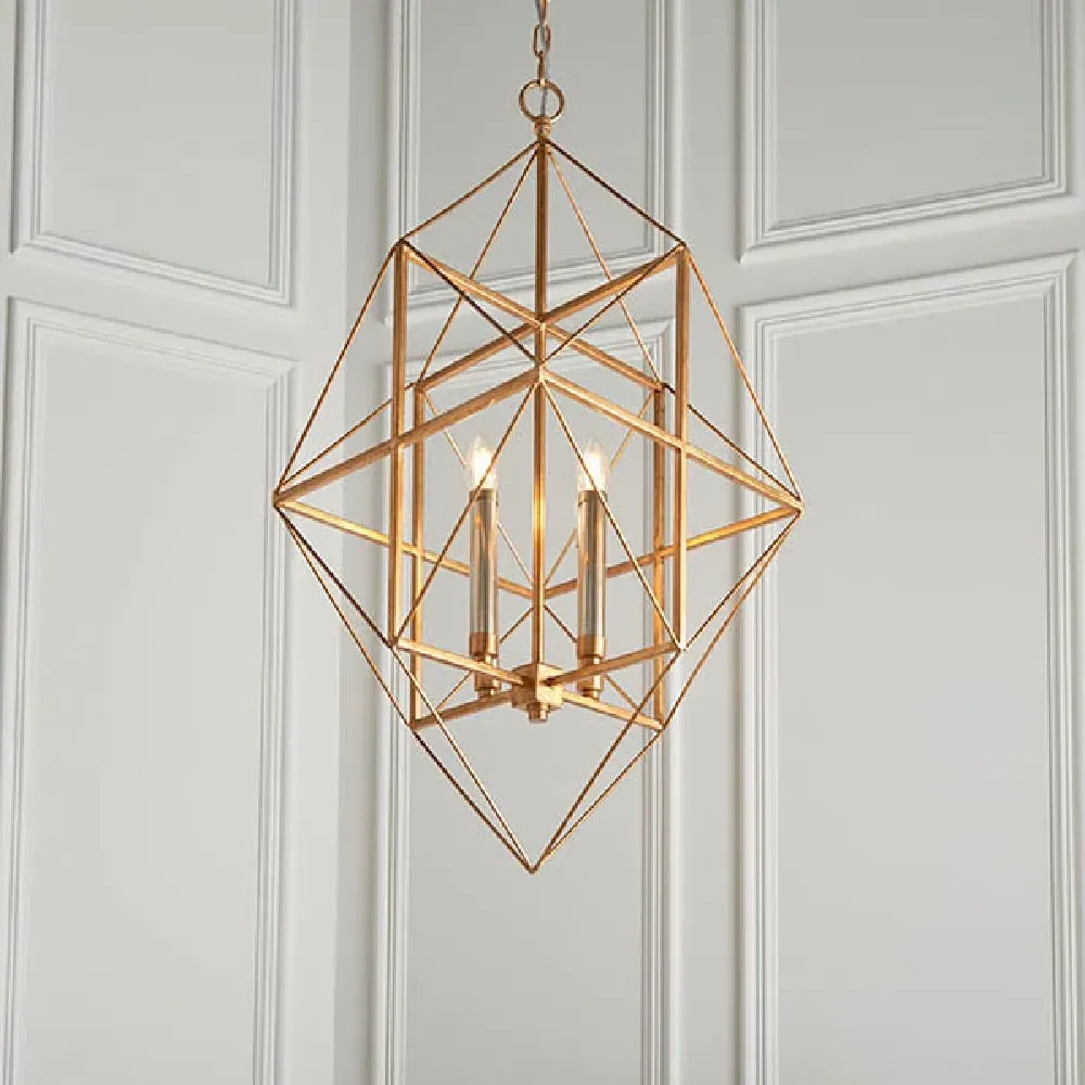 Laconia 4-Arm Metal Pendant Ceiling Light - Antique Gold, Silver product