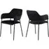 Laconia Dining Chairs with Metal Frame in Pair - Black, Velvet