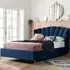 Laconia Double Ottoman Bed with Storage - Midnight Blue, Fabric
