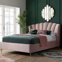 Laconia King Size Ottoman Bed with Storage - Pink, Fabric