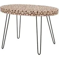 Laconia Oval Side Table with Hairpin Legs - Natural, Fir Wood