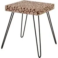 Laconia Square Side Table with Hairpin Legs - Natural, Fir Wood