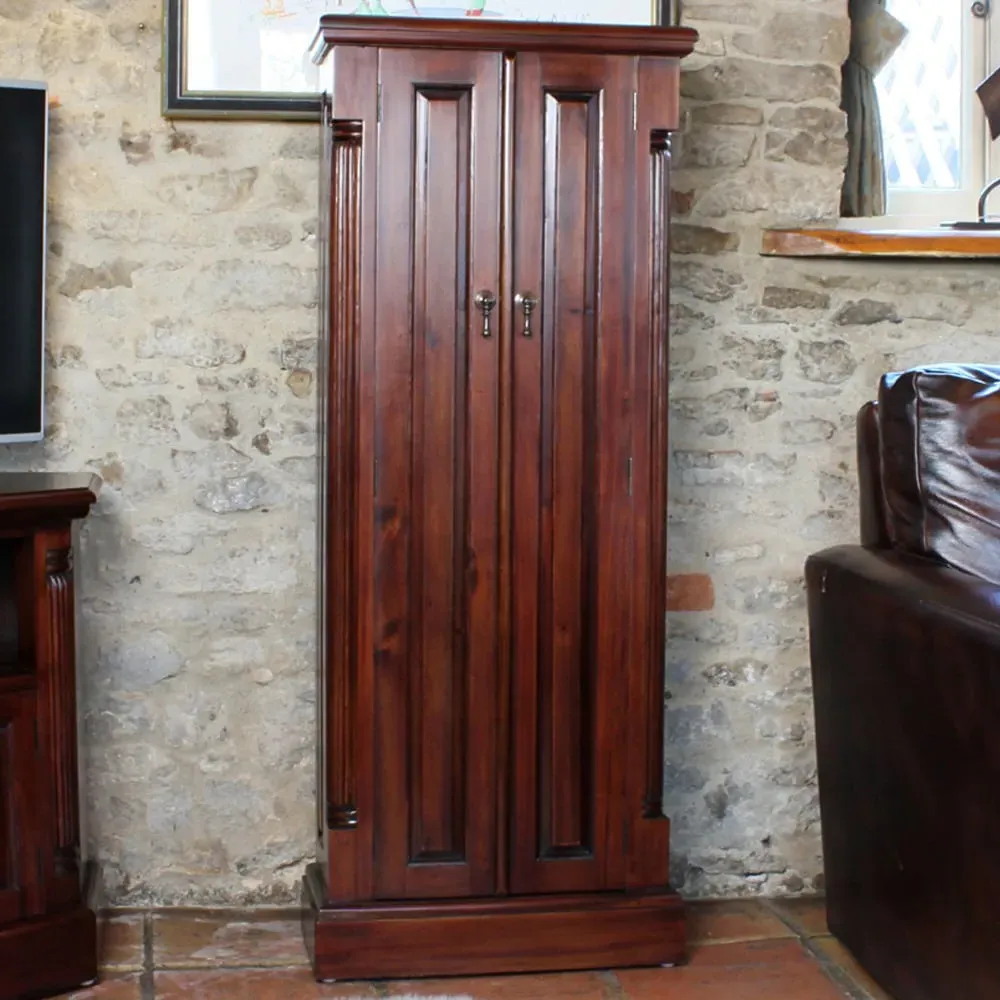 Laconia Wooden CD DVD Storage Cupboard with 2 Doors - Mahogany