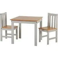 Ladkro Dining Table with 2 Chairs - Grey, Oak