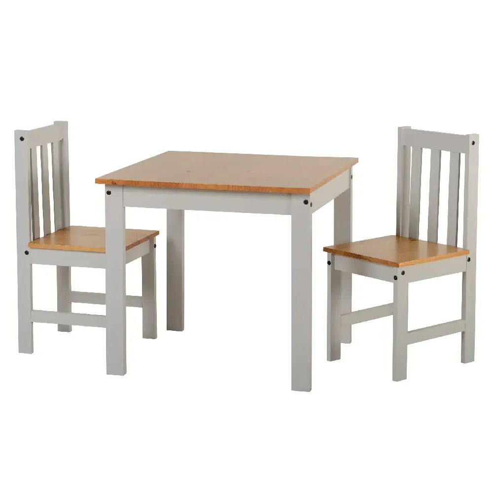 Ladkro Dining Table with 2 Chairs - Grey, Oak image