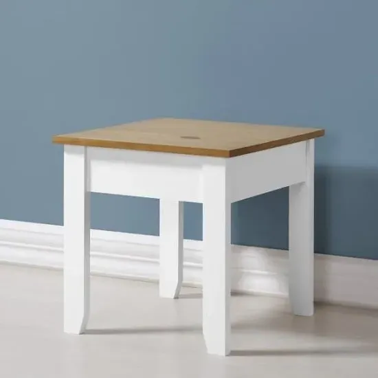 Ladkro Square Lamp Table - White, Pine and MDF product