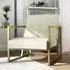 Ladson Bedroom Chair with Gold Frame - Ivory, Velvet