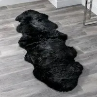Ladson Double Sheepskin Rug - Black