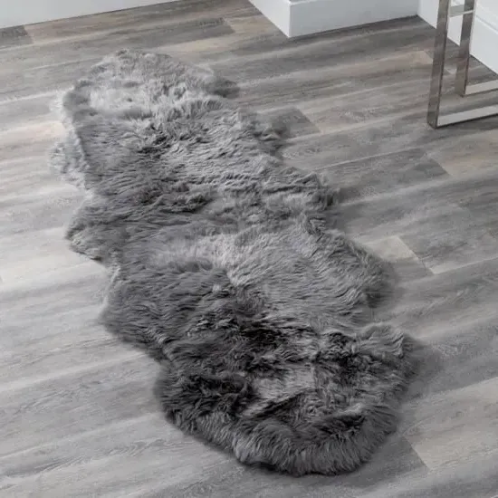 Ladson Double Sheepskin Rug - Grey