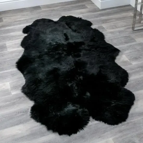 Ladson Quad Sheepskin Rug - Black