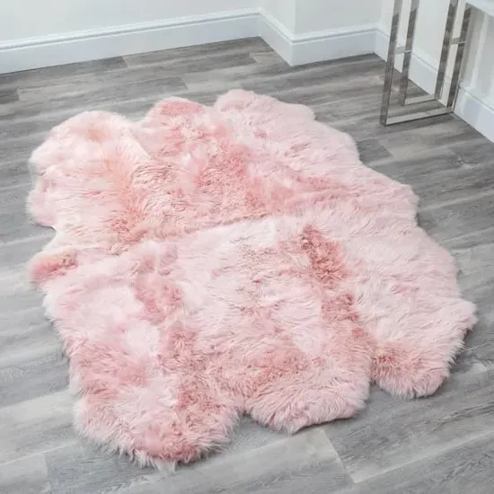 Ladson Sextuple Sheepskin Rug - Pink