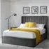 Laelia King Size Storage Bed with Ottoman Base - Grey, Velvet