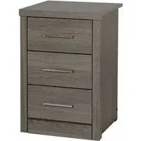 Laggan 3-Drawer Bedside Cabinet - Black Wood
