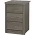 Laggan 3-Drawer Bedside Cabinet - Black Wood