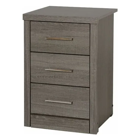 Laggan 3-Drawer Bedside Cabinet - Black Wood image
