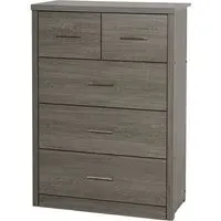 Laggan 5-Drawer Chest - Black Wood Grain