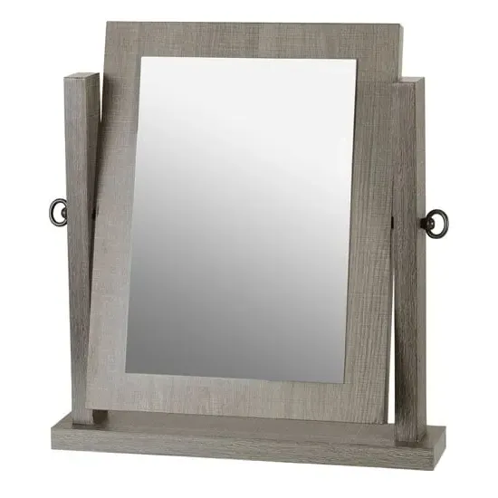 Laggan Dressing Table Mirror - Black Wood Grain Frame image