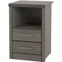 Laggan Wooden Bedside Cabinet with 2 Drawers - Black