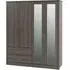 Laggan Wooden Wardrobe with 4 Doors - Black