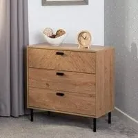 Lagos 3 Drawer Chest - Medium Oak