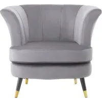 Lagos Scalloped Armchair - Grey, Velvet