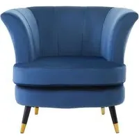 Lagos Scalloped Armchair - Midnight Blue, Velvet