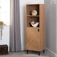 Lagos Storage Cabinet with 1 Door 2 Shelves - Medium Oak