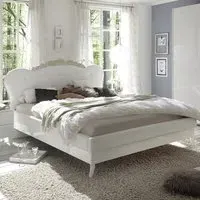 Lagos Super King Bed Frame - White, Faux Leather