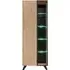 Lagos Tall Display Cabinet with 2 Doors and LED - Hickory Oak