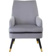 Lagos Velvet Armchair - Grey