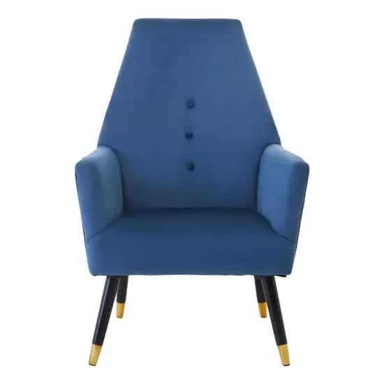 Lagos Velvet Button Detail Armchair - Midnight Blue