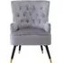 Lagos Velvet Button Tufted Armchair - Grey