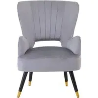 Lagos Velvet Cut Out Back Armchair - Grey