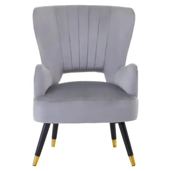 Lagos Velvet Cut Out Back Armchair - Grey