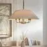 Lahaina 5 Light Fabric Pendant Ceiling Light - Antique Brass