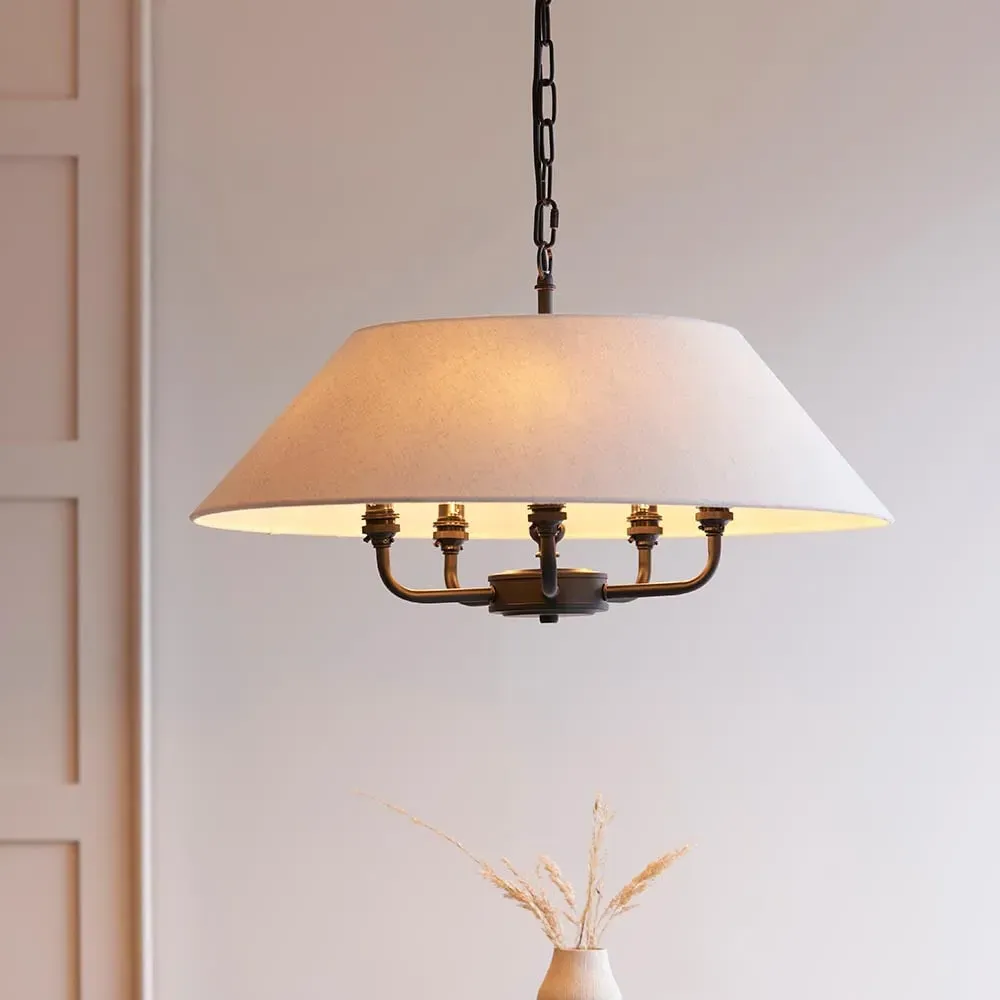 Lahaina 5 Light Fabric Pendant Ceiling Light - Black