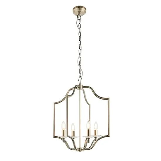 Lainey 4 Light Ceiling Pendant - Antique Brass, Crystal Glass image