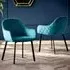 Lajas Dining Chairs - Teal, Velvet