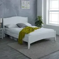 Lakeland King Size Bed Frame - White, Wood