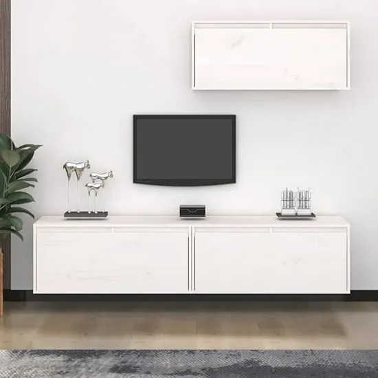 Laken Entertainment Unit - White, Pinewood image