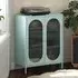 Lakes Metal Storage Cabinet with Fluted Glass Doors - Blue