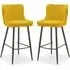 Lakia Adjustable Bar Stools with Quilted Stitching - Mustard, Velvet