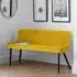 Lakia High Back Dining Bench - Mustard, Velvet