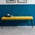 Lakia Low Dining Bench - Mustard, Velvet
