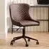 Lakia Office Chair with Height Adjustment - Brown, Faux Leather